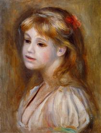 Little Girl with a Red Hair Knot - Auguste Renoir