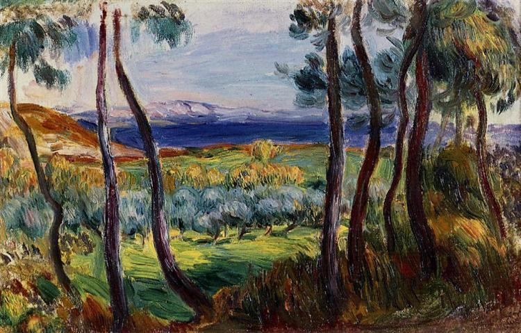 Pines in the Vicinity of Cagnes, 1910 - 雷諾瓦