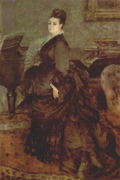 Portrait of a woman (Mme. Georges Hartmann), 1874 - 雷諾瓦