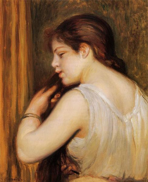 The Coiffure (Young Girl Combing Her Hair), 1896 - Пьер Огюст Ренуар