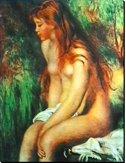 The swimmer sitting - Pierre-Auguste Renoir