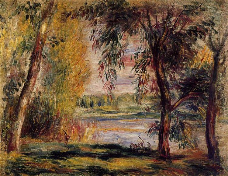 Trees by the Water - Pierre-Auguste Renoir