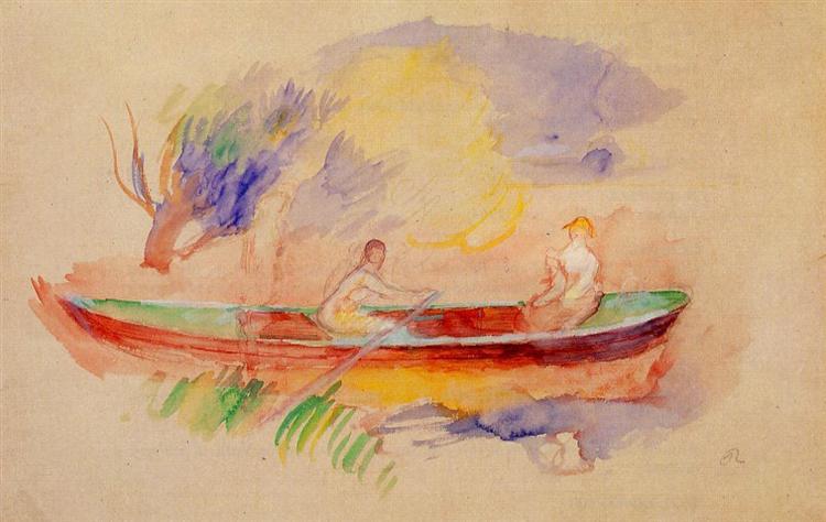 Two Women in a Rowboat, c.1880 - 1886 - 雷諾瓦