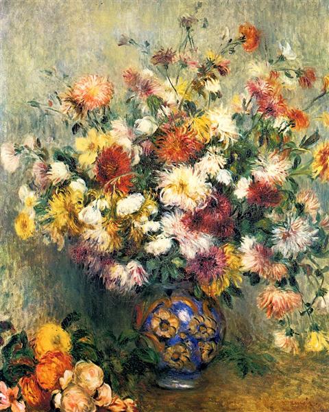 Vase of Chrysanthemums, c.1880 - 1882 - Pierre-Auguste Renoir