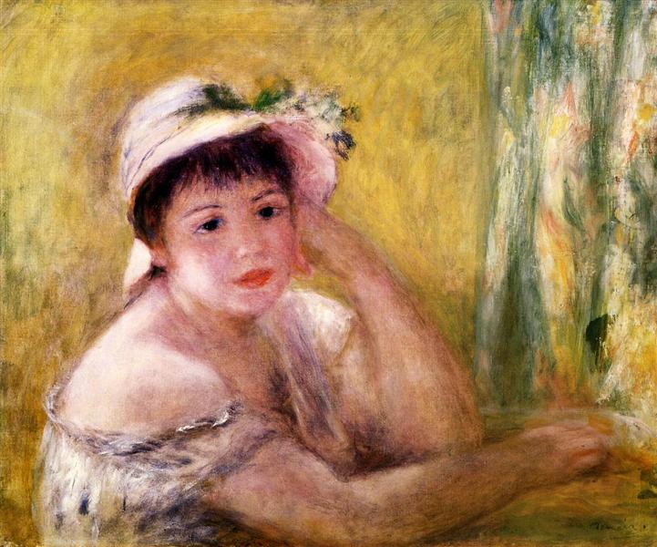 Woman with a Straw Hat, 1880 - Auguste Renoir