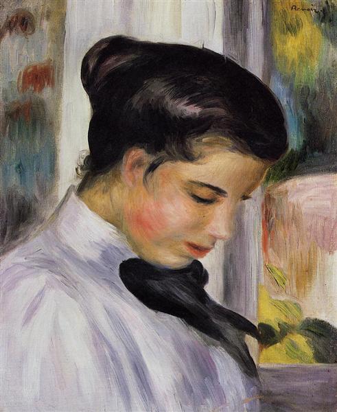 Young Woman in Profile, 1897 - 雷諾瓦