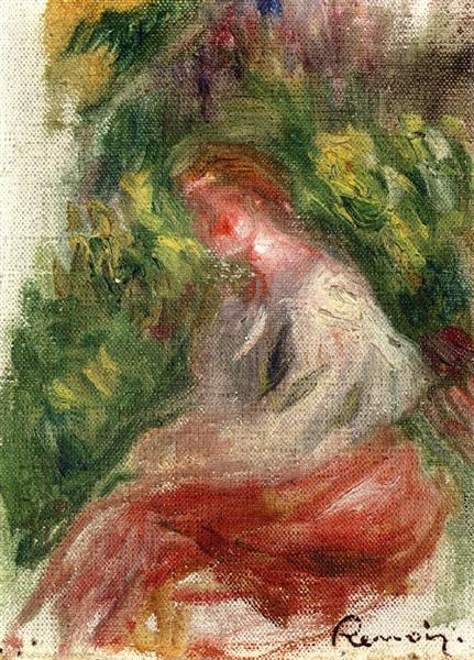 Young Woman, Seated - Pierre-Auguste Renoir