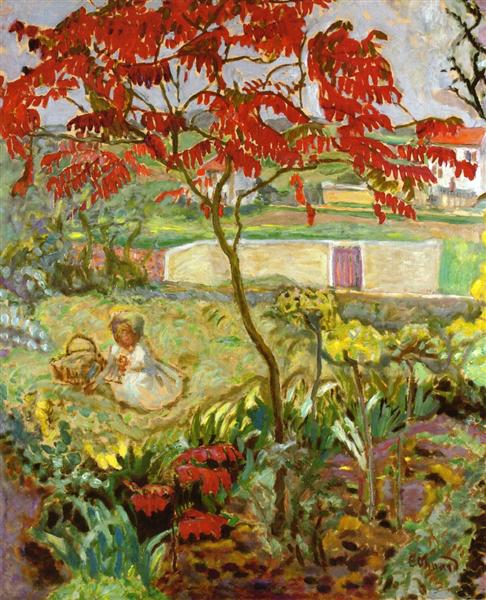 Garden with Red Tree, 1909 - Pierre Bonnard