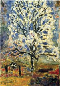 The almond tree in blossom - П'єр Боннар