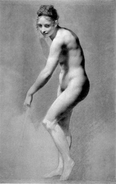Female Nude Leaning, c.1800 - 皮埃尔·保罗·普吕东
