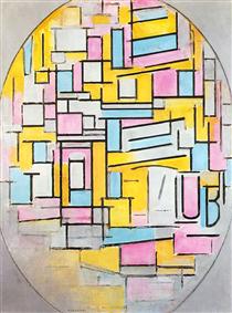 Composition with Oval in Color Planes II - Piet Mondrian