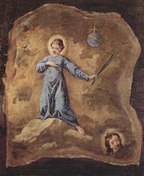 Fresco in San Pantalon in Venice, Scene: Holy Martyr, fragment - Pietro Longhi