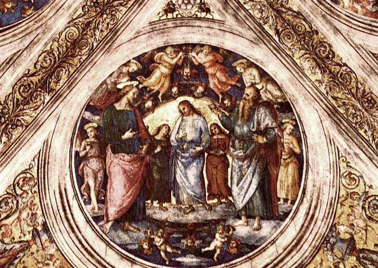 Христос между Крестителем и Сатаной, переодетым стариком, 1507 - 1508 - Пьетро Перуджино