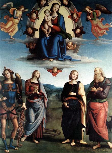 Мадонна во славе с младенцем и святыми, 1496 - Пьетро Перуджино