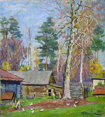 Backyard, 1955 - Pyotr Konchalovsky