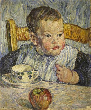 Париж. Мальчик с яблоком. (Портрет Михаила Петровича Кончаловского)., 1908 - Пётр Кончаловский