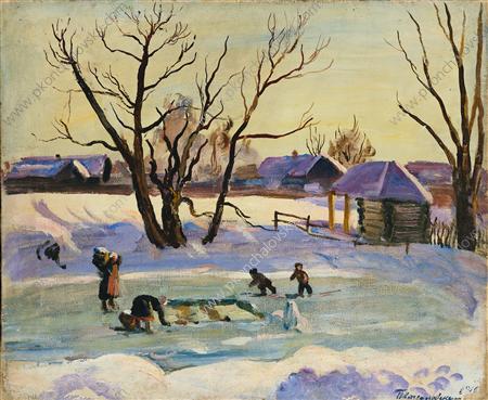 Пруд. Солнце и снег., 1936 - Пётр Кончаловский