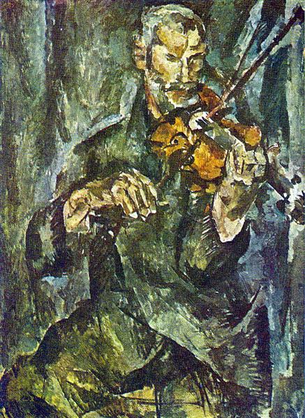 Portrait of a violinist Grigory Fedorovich Romashkov, 1918 - Pjotr Petrowitsch Kontschalowski