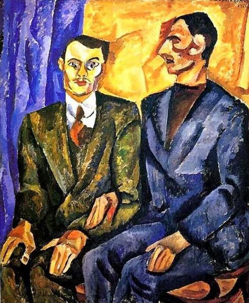 Portrait of P. Denike (Yuriev)and A. Pokrovsky, 1913 - Piotr Kontchalovski