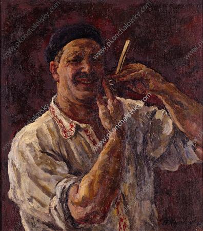 Self-Portrait with a razor, 1926 - Pjotr Petrowitsch Kontschalowski