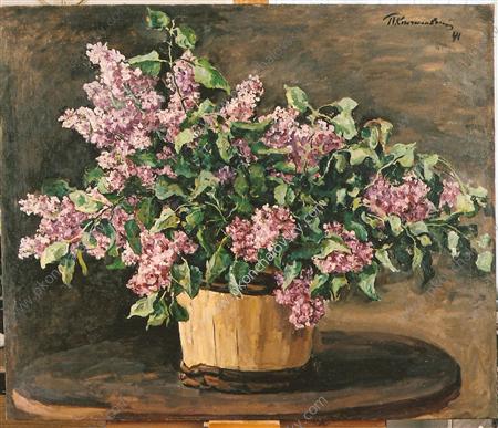 Still Life. Lilacs in a tub., 1941 - Pyotr Konchalovsky
