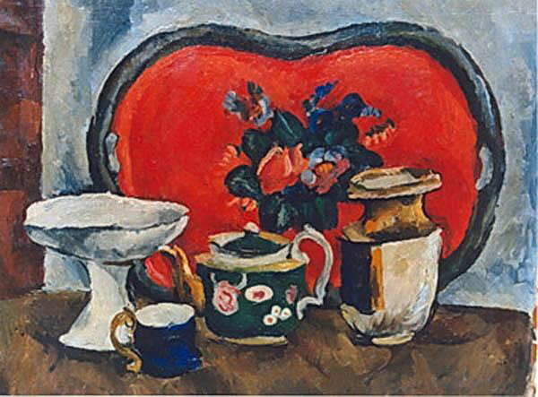 Still Life with a red tray., 1916 - Петро Кончаловський