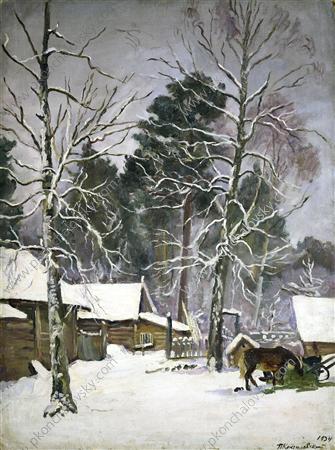 Yard with a horse, 1934 - Петро Кончаловський