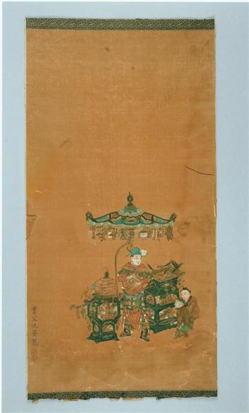 Scroll illustrating The Heart Sutra, 1543 - Цю Ин