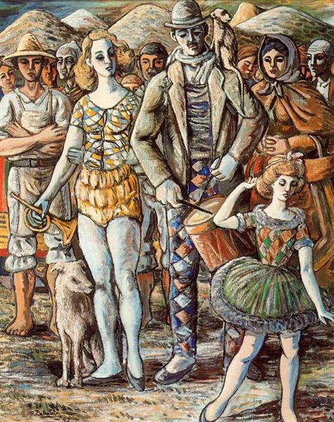 Puppeteer in the town square, 1943 - Rafael Zabaleta