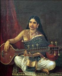 Woman with Veena - Ravi Varmâ
