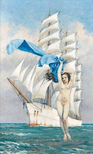 Vénus au voile bleu, 1925 - Рафаэль Делорм