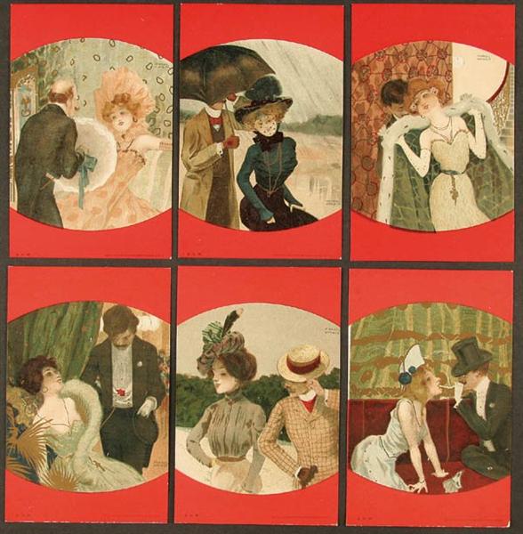 Couples between red borders, 1901 - Рафаэль Кирхнер