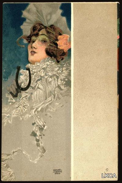Portrait of Girls with grey border, 1902 - Рафаэль Кирхнер