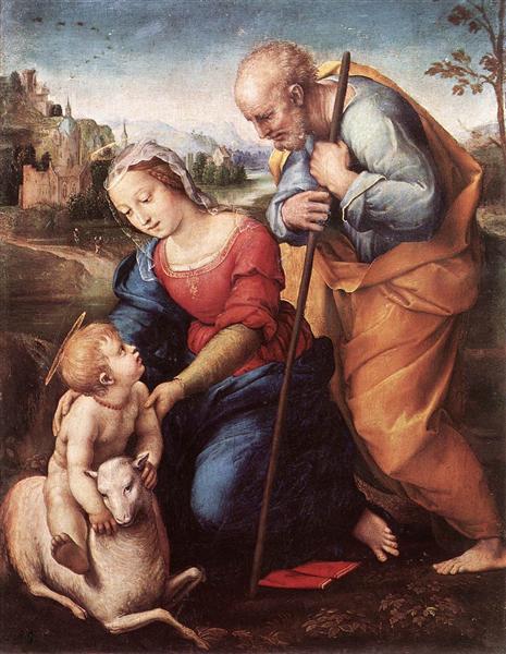 Святое семейство с агнцем, 1507 - Рафаэль Санти