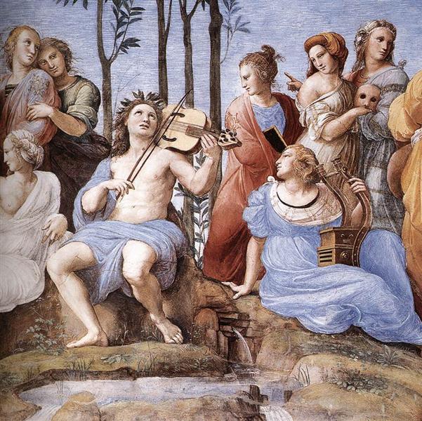 The Parnassus, from the Stanza delle Segnatura (detail), 1510 - 1511 - Рафаель Санті