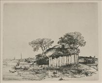A Cottage with White Pales - 林布蘭