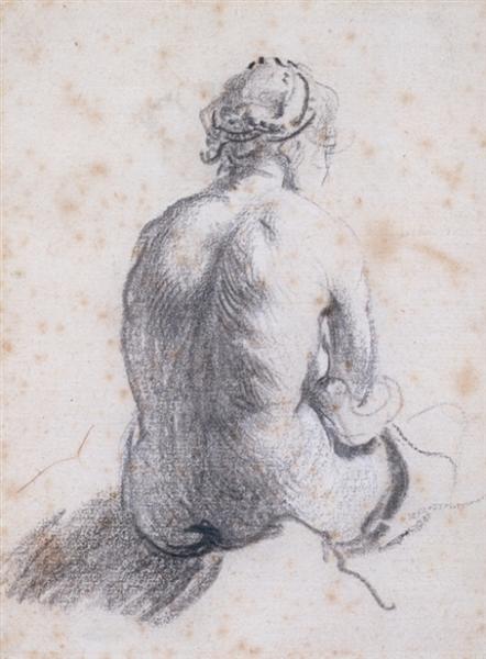 A Study of a Female Nude Seen from the Back, 1634 - 林布蘭