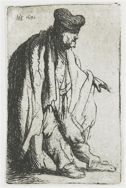 Beggar with his left hand extended, 1631 - Рембрандт