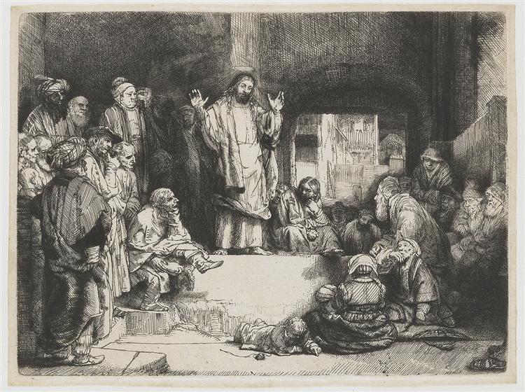 Christ preaching, 1652 - Рембрандт