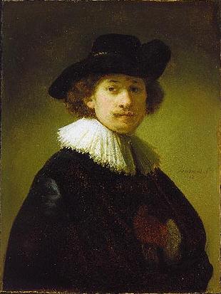 Self-portrait with hat, c.1632 - Рембрандт