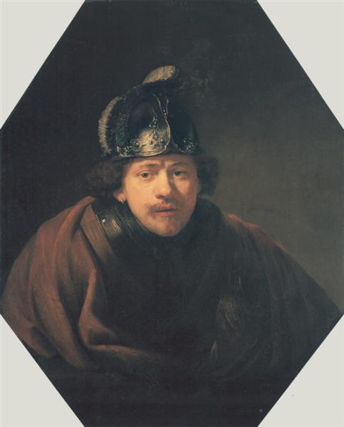 Self-portrait with Helmet, 1634 - Rembrandt van Rijn