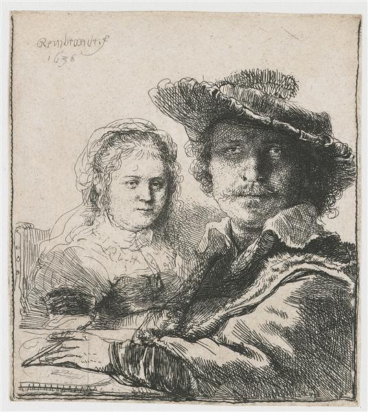 Self-portrait with Saskia, 1636 - 林布蘭