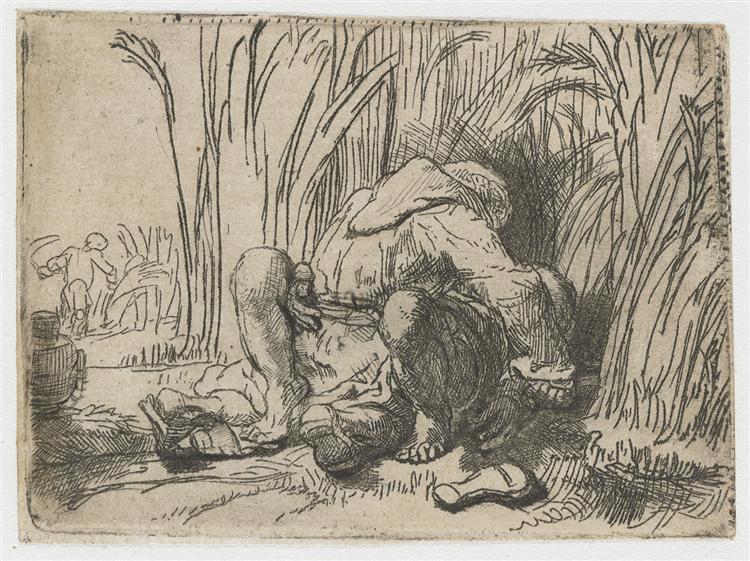 The monk in the cornfield, 1646 - Рембрандт