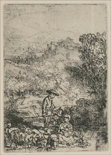 The Shepards in the Woods, 1644 - Rembrandt van Rijn