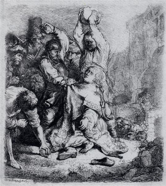 The Stoning Of St. Stephen, 1635 - Рембрандт