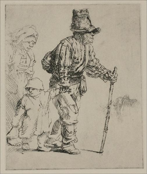 Three Peasants Travelling, 1652 - Rembrandt van Rijn