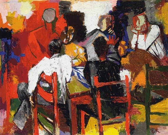 Giocatori di carte (Amici all'osteria), 1957 - Renato Guttuso