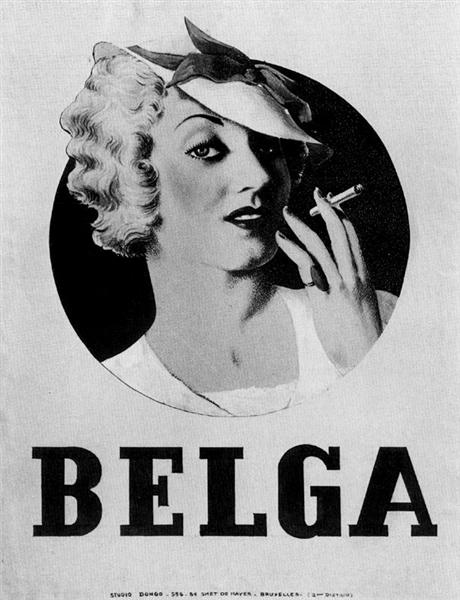 Poster for cigarettes "Belga", 1935 - Рене Магритт