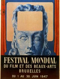 Poster of International festival of cinema and fine arts in Brussels (1947) - Rene Magritte