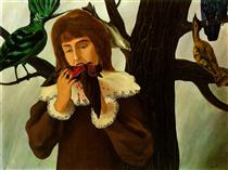 Young girl eating a bird (The pleasure) - Rene Magritte